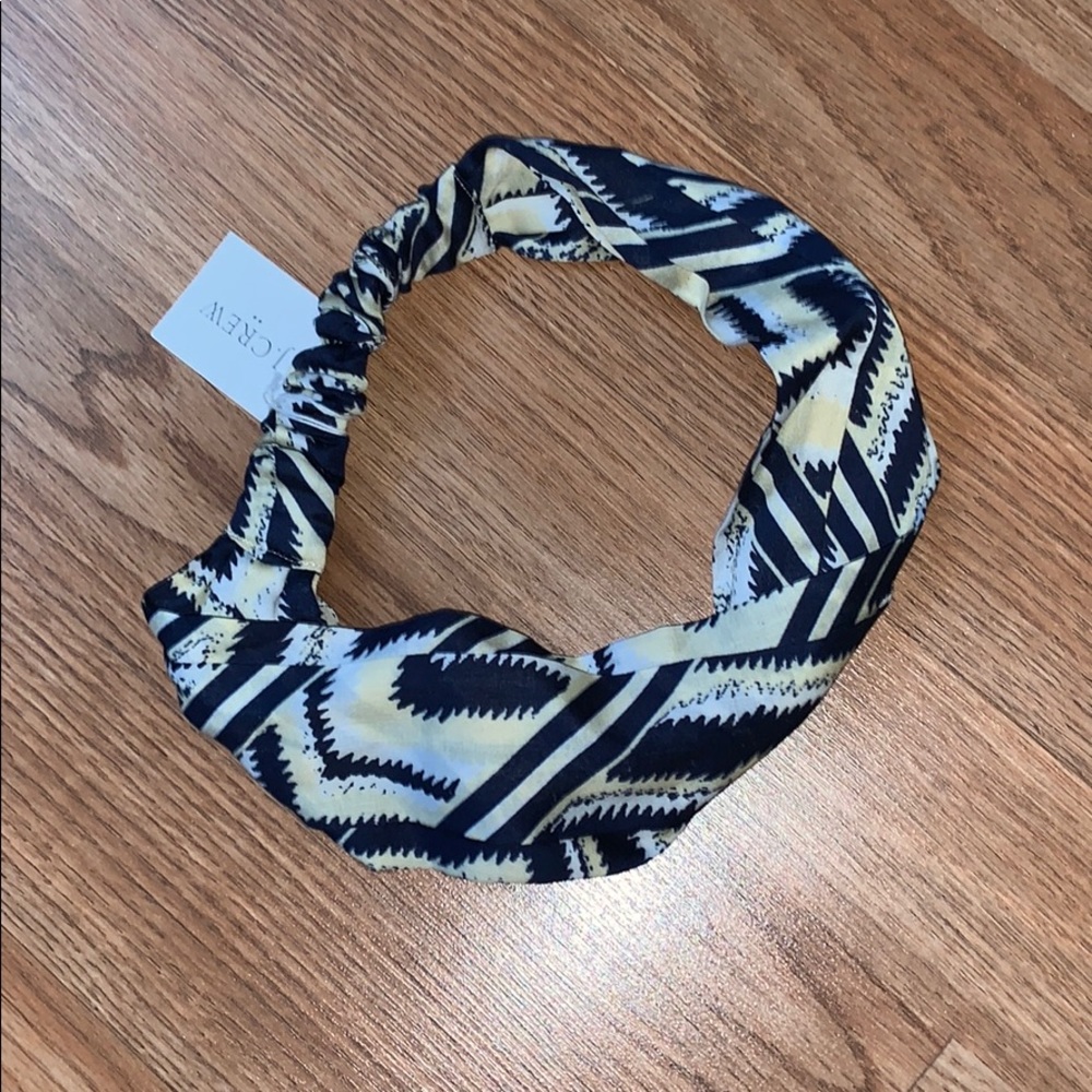 NWT J crew factory head band, blue/yellow/white